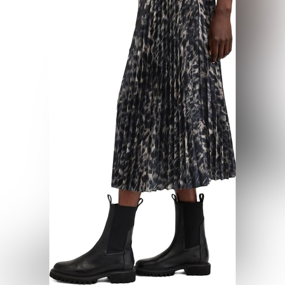 All Saints | Jinx Pleated Midi Dress - Picture 2 of 5